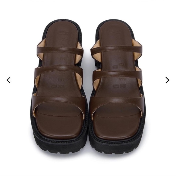 Marge Sherwood Brown Platform Sandals 36 - Picture 2 of 9